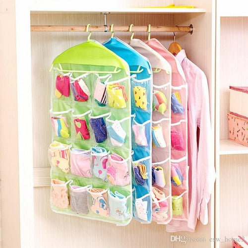 16-Pocket Multifunction Hanging Storage Bag | Door & Wall Mounted Closet Organizer | Random Colour