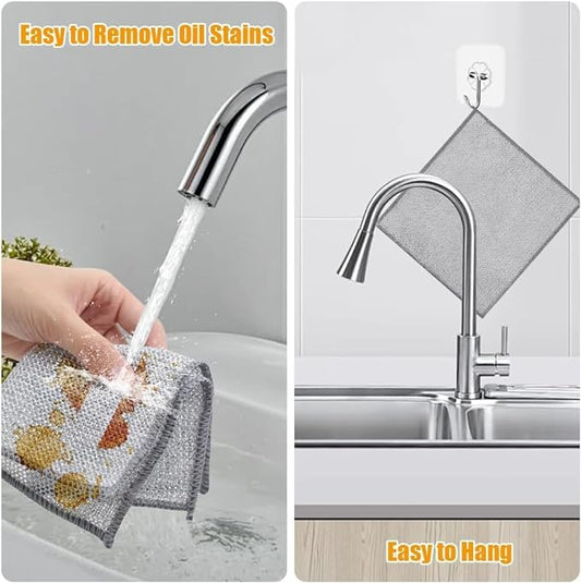 Dish washing Cleaning cloth | Wire Dish washing Rugs for Wet and Dry, Metal Wire Dish Towels for Kitchen, Dishes - 1 PCs