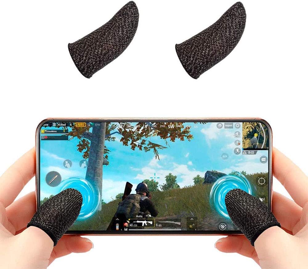 2 Pc Touch Screen Finger Sleeve, Mobile Game Fingering Sleeve, Anti-slip Anti-sweat Ultra-thin Breathable Touch Screen Finger Sleeves for Android Mobile Games