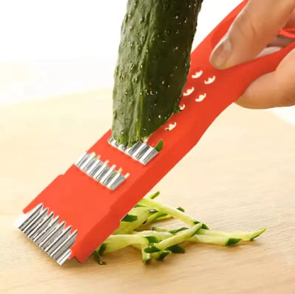 5-in-1 Multi Vegetable Cutter & Peeler – Multipurpose Julienne Slicer, Grater, Metal Scraper, and Fruit & Vegetable Kitchen Tool