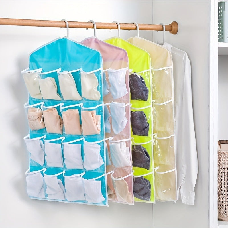 16-Pocket Multifunction Hanging Storage Bag | Door & Wall Mounted Closet Organizer | Random Colour