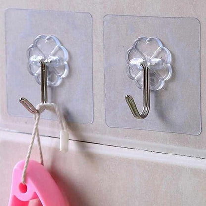 Transparent Self-Adhesive Wall Hooks – Strong Hold, No Drill, Damage-Free Hanging - Pack of 1